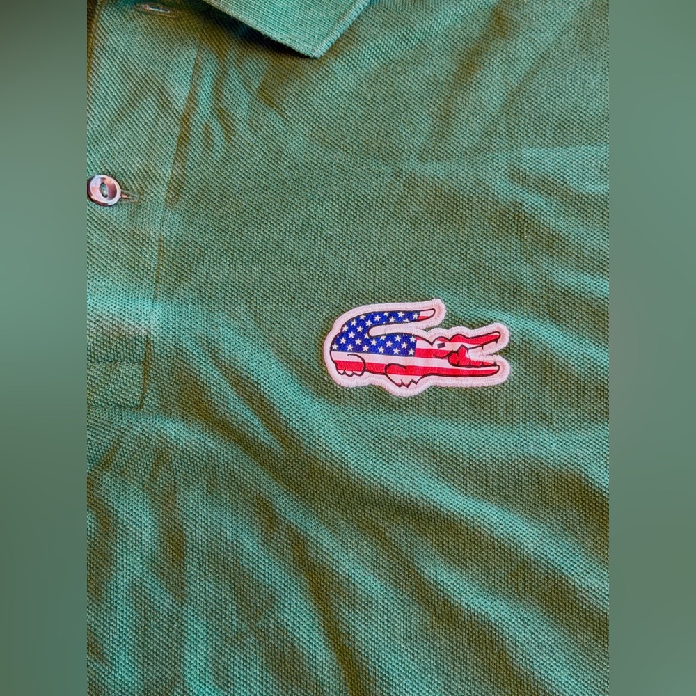 Lacoste Men's Green Polo with Large Croc Logo - Picture 3 of 8